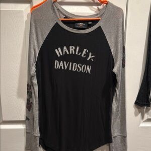 Harley-Davidson Black and Gray Raglan T-Shirt